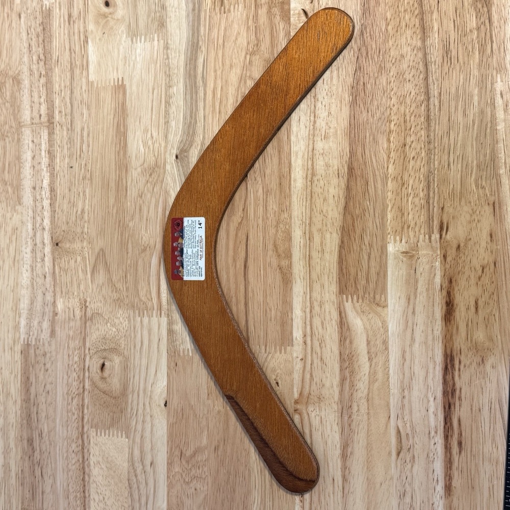 Australian Aboriginal Hand Painted Boomarang 14" Joe Skeen Indigenous Art Wood - Picture 9 of 10